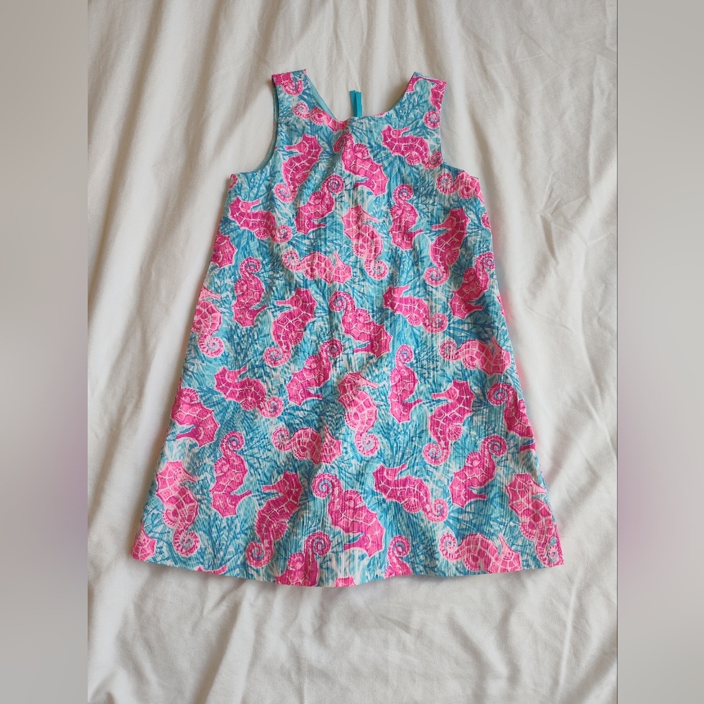 Tommy Bahama Pink and Blue Seahorse Kids Dress Size 4-5 years old